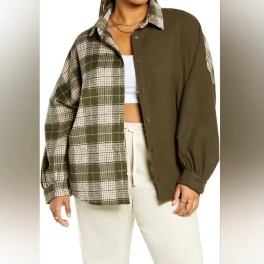 HYFYV OVERSIZED PLAID BLOCK SHIRT